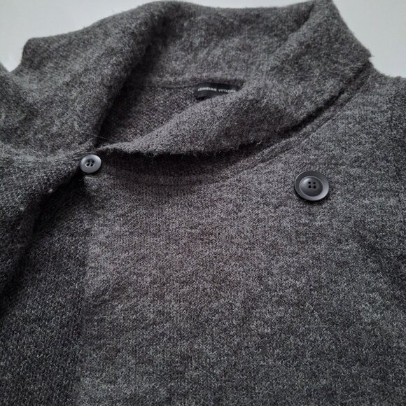 Adrienne Vittadini Grey Wool Blend Shawl/Cardigan Sweater - Picture 6 of 10